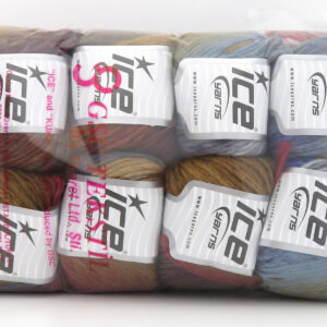 1x400gr Mixed Lot Multicolor Vivid Wool Yarns