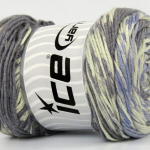4x100gr Jacquard Cotton Cream, Grey, Light Blue