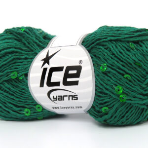 6x50gr Natural Cotton Light Paillette Dark Green