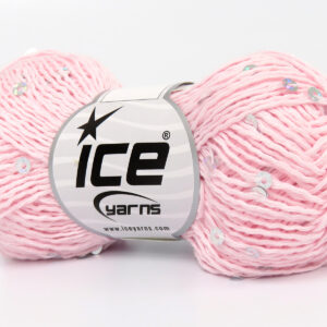 6x50gr Natural Cotton Light Paillette Baby Pink