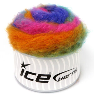 2x150gr Cakes Fancy Mohair Purple, Fuchsia, Green, Gold