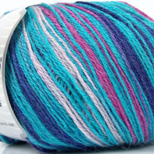 4x100gr Alpaca Fine Magic Turquoise, Lilac, Fuchsia, Blue
