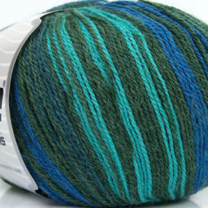 4x100gr Alpaca Fine Magic Green Shades, Turquoise, Blue