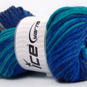 4x100gr Batik Chunky Blue Shades, Turquoise, Grey