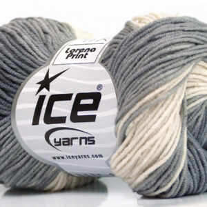 8x50gr Lorena Print Grey Shades, White
