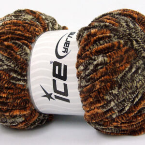 4x100gr Chenille Safari Brown, Gold, Cream