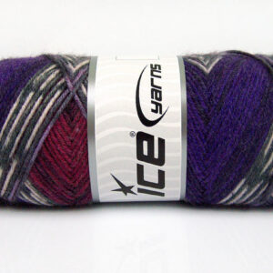 4x100gr Bonito Ethnic Purple, Burgundy, White, Grey