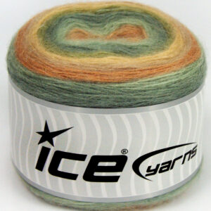 2x150gr Cakes Mohair Green shades, Brown Shades