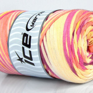 1x250gr Natural Cotton Color 3mm Orange, Yellow, Pink