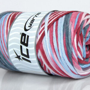 1x250gr Natural Cotton Color 3mm Red, Pink Shades, Grey, Light Blue
