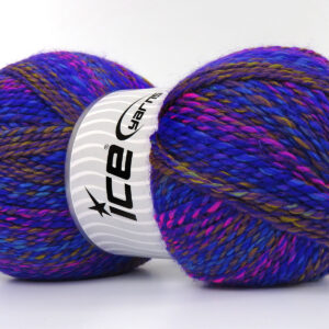 2x200gr Puzzle Wool Worsted Purple, Pink, Turquoise, Gold