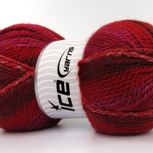 2x200gr Puzzle Wool Worsted Red Shades, Lilac, Black, White