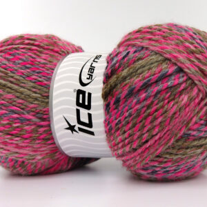2x200gr Puzzle Wool Worsted Pink Shades, Grey, Camel