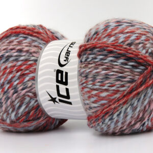 2x200gr Puzzle Wool Worsted Red, Blue Shades, Pink