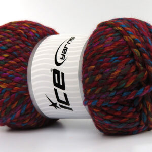 2x200gr Puzzle Wool Chunky Red, Fuchsia, Turquoise, Gold, Green