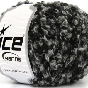 8x50gr Alpaca Boucle Black, Grey