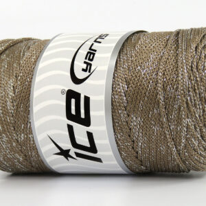 2x200gr Macrame Bulky Glitz Dark Camel, Gold