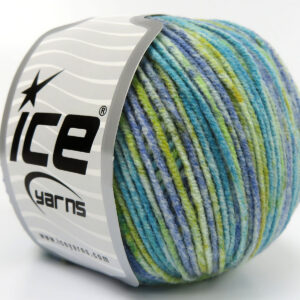 8x50gr Lorena Splash Blue, Turquoise, Yellow, Green