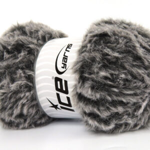 3x100gr Bunny Fur Dark Grey, White