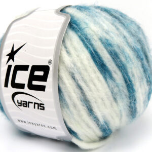 8x50gr Air Wool Spots Teal, White