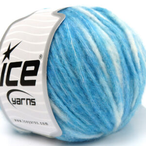 8x50gr Air Wool Spots Turquoise, White