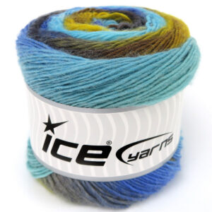 4x100gr Magic Wool De Luxe Grey, Turquoise, Blue, Gold, Brown