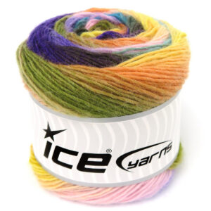 4x100gr Magic Wool De Luxe Yellow, Orange, Pink, Green, Purple, Turquoise