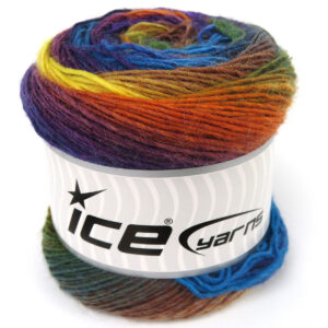 4x100gr Magic Wool De Luxe Turquoise, Yellow, Orange, Maroon, Brown, Green