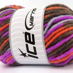 4x100gr Star Merino Batik Brown, Fuchsia, Orange, Greyish Blue