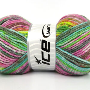 4x100gr Cottonac Spray Green Shades, Pink, Grey, Yellow, Orange