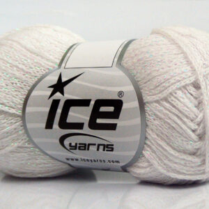 8x50gr Elegant Metallic Cotton White, Iridescent