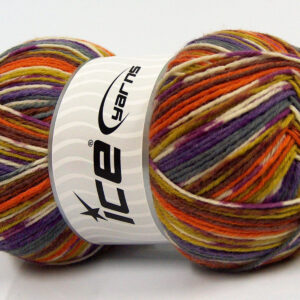 2x150gr Glamor Sock Lilac, Grey, Olive Green, Orange, Brown