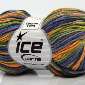 8x50gr Lorena Print Purple, Green, Orange