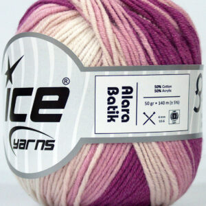 8x50gr Alara Batik Pink Shades, Lavender, White
