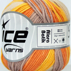 8x50gr Alara Batik Dark Beige, Cream, Yellow, Orange