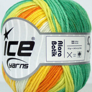 8x50gr Alara Batik Green Shades, Orange, Yellow, White