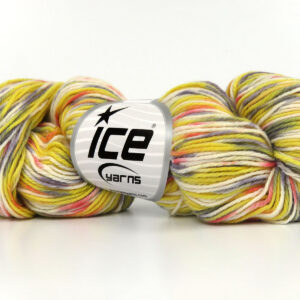 3x100gr Hand Dyed Cashmere Yellow, Grey, Cream, Pink, Salmon