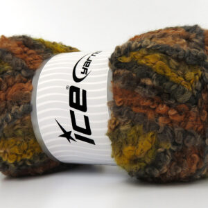 2x150gr Boucle Wool Magic Grey, Copper Shades, Gold