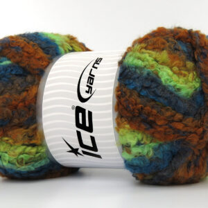 2x150gr Boucle Wool Magic Gold, Green, Copper, Turquoise