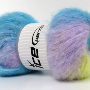 2x150gr Bella Mohair Turquoise, Yellow, White, Lilac
