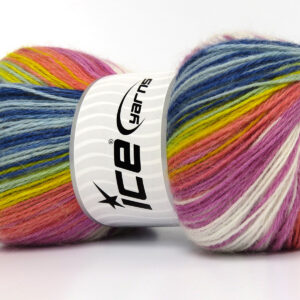 4x100gr Angora Active Blue Shades, Yellow, Salmon, Pink, White