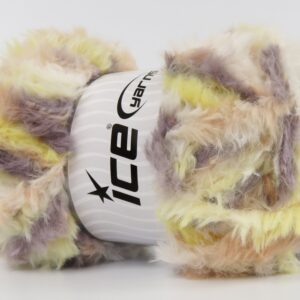 4x100gr Bunny Fur Multicolor Light Maroon, Yellow, Salmon, Cream