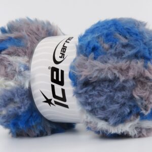 4x100gr Bunny Fur Multicolor Light Maroon, Blue Shades