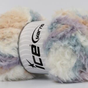 4x100gr Bunny Fur Multicolor Pastel Turquoise, Light Salmon, Light Lilac, Cream