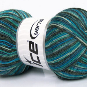 4x100gr Bamboo Sock Turquoise, Blue, Grey