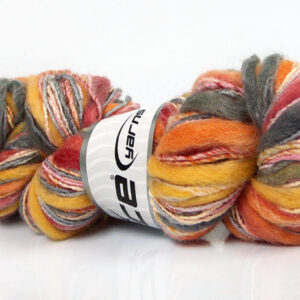 3x100gr Bamboo Wool Handpaint Orange, Grey, Yellow, Pink