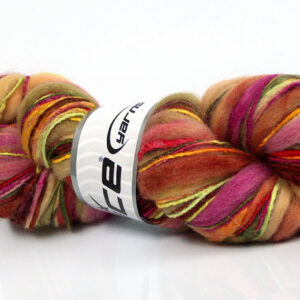 3x100gr Bamboo Wool Handpaint Fuchsia, Brown, Camel, Green
