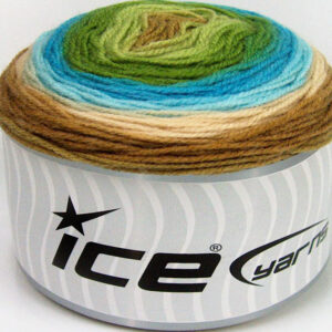 3x100gr Cakes Baby Fine Green Shades, Turquoise Shades, Brown Shades