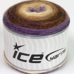 2x150gr Cakes Mohair Lilac, Brown, Camel, Cream