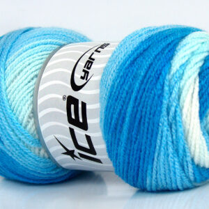 4x100gr Baby Batik Light Blue Shades, White